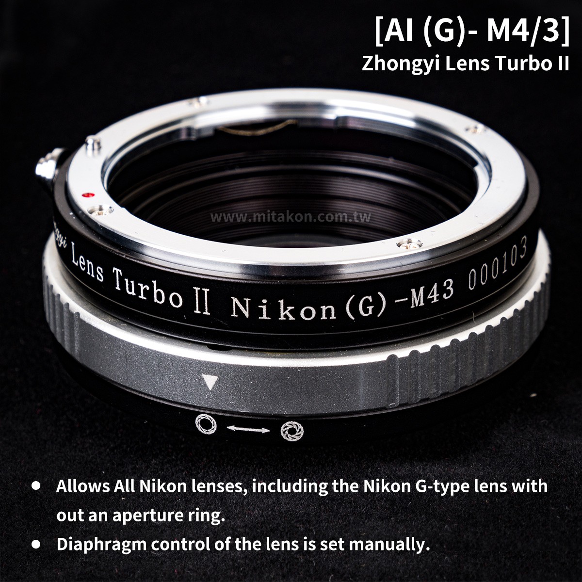 減焦環 2代 Lens Turbo II Nikon Ai(G) -M4/3 MFT